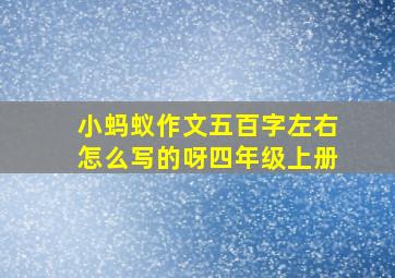 小蚂蚁作文五百字左右怎么写的呀四年级上册