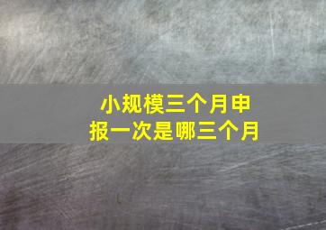 小规模三个月申报一次是哪三个月