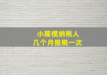 小规模纳税人几个月报税一次