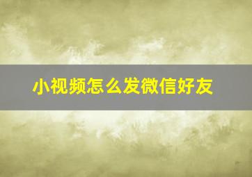 小视频怎么发微信好友