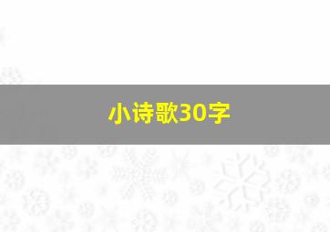 小诗歌30字