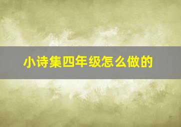 小诗集四年级怎么做的