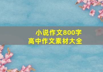 小说作文800字高中作文素材大全