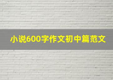 小说600字作文初中篇范文