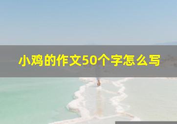 小鸡的作文50个字怎么写