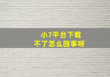 小7平台下载不了怎么回事呀