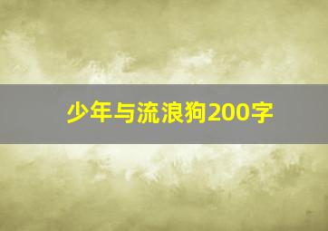 少年与流浪狗200字