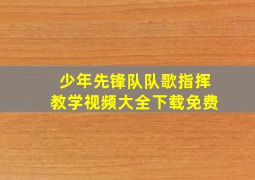 少年先锋队队歌指挥教学视频大全下载免费