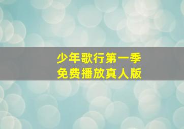 少年歌行第一季免费播放真人版