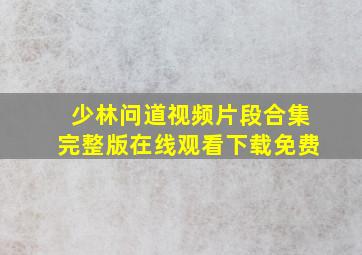 少林问道视频片段合集完整版在线观看下载免费