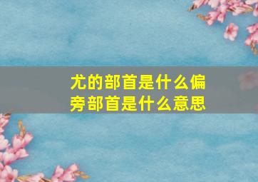 尤的部首是什么偏旁部首是什么意思