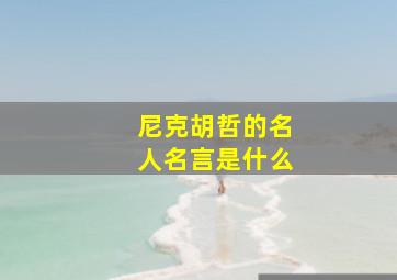 尼克胡哲的名人名言是什么