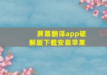 屏幕翻译app破解版下载安装苹果