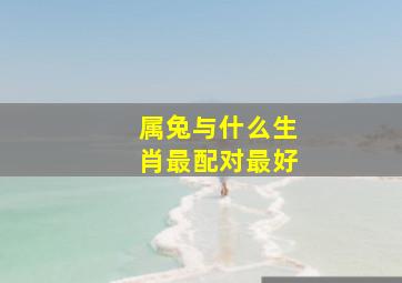 属兔与什么生肖最配对最好