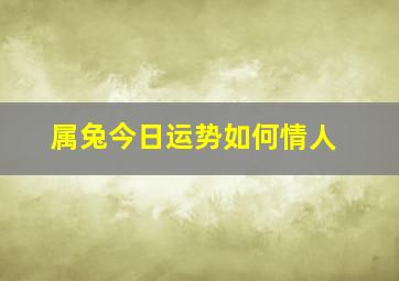 属兔今日运势如何情人