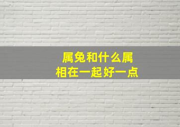 属兔和什么属相在一起好一点