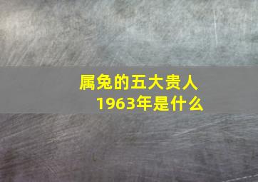 属兔的五大贵人1963年是什么