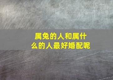 属兔的人和属什么的人最好婚配呢