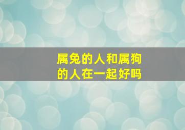 属兔的人和属狗的人在一起好吗