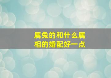 属兔的和什么属相的婚配好一点