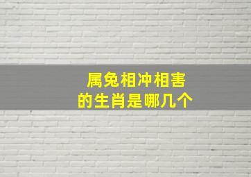 属兔相冲相害的生肖是哪几个