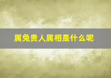 属兔贵人属相是什么呢