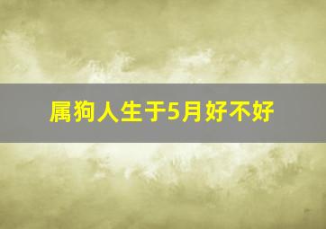 属狗人生于5月好不好