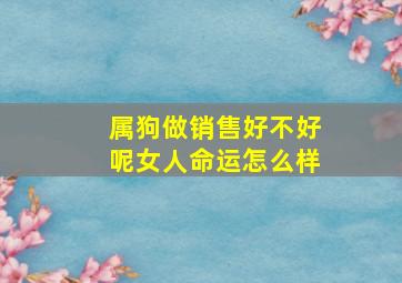 属狗做销售好不好呢女人命运怎么样