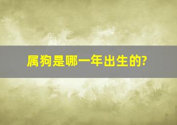 属狗是哪一年出生的?