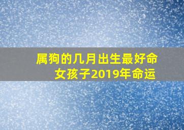 属狗的几月出生最好命女孩子2019年命运