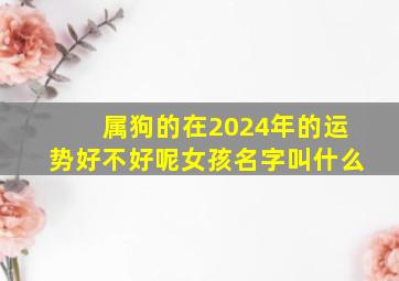 属狗的在2024年的运势好不好呢女孩名字叫什么