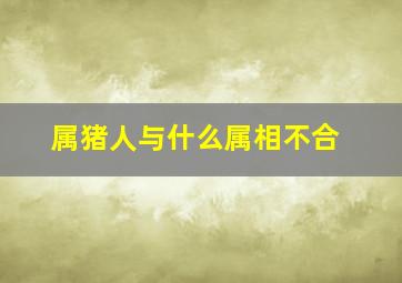 属猪人与什么属相不合