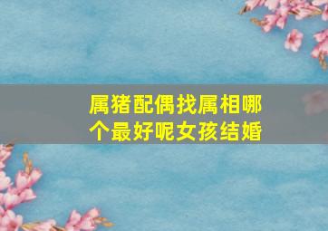 属猪配偶找属相哪个最好呢女孩结婚