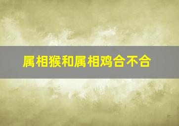 属相猴和属相鸡合不合