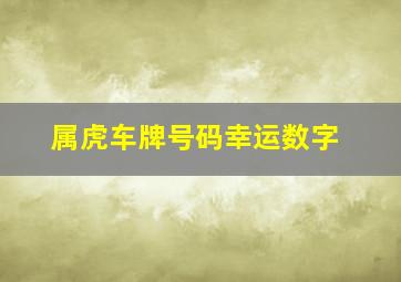 属虎车牌号码幸运数字