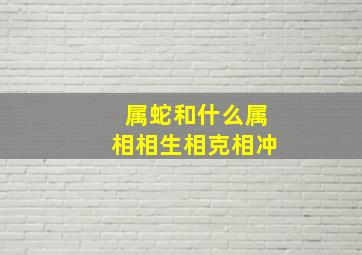 属蛇和什么属相相生相克相冲