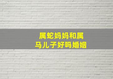 属蛇妈妈和属马儿子好吗婚姻