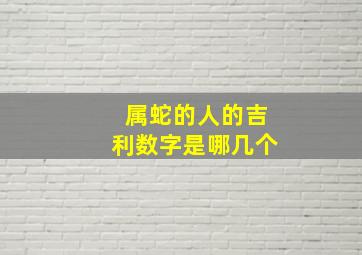 属蛇的人的吉利数字是哪几个