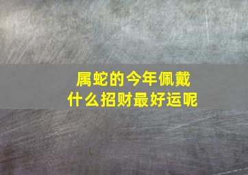 属蛇的今年佩戴什么招财最好运呢