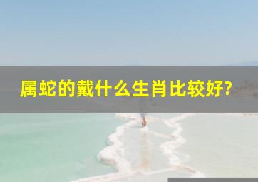 属蛇的戴什么生肖比较好?