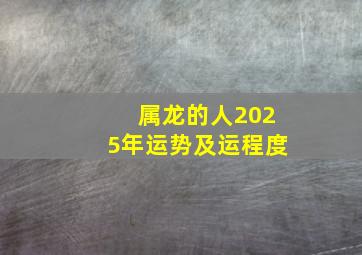 属龙的人2025年运势及运程度