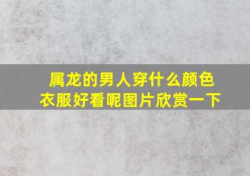 属龙的男人穿什么颜色衣服好看呢图片欣赏一下