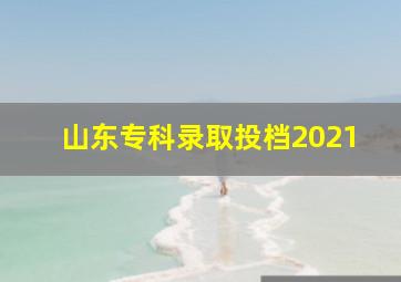 山东专科录取投档2021