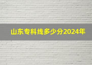 山东专科线多少分2024年