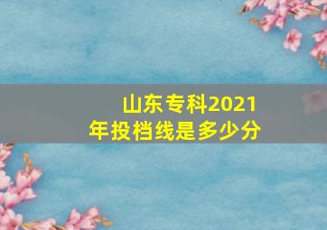 山东专科2021年投档线是多少分