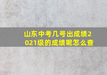 山东中考几号出成绩2021级的成绩呢怎么查