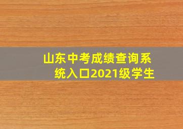 山东中考成绩查询系统入口2021级学生