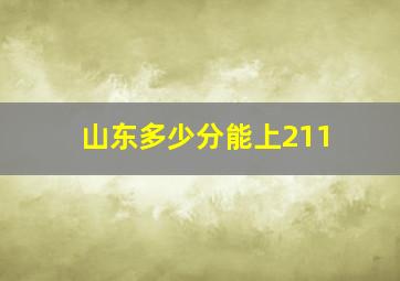 山东多少分能上211