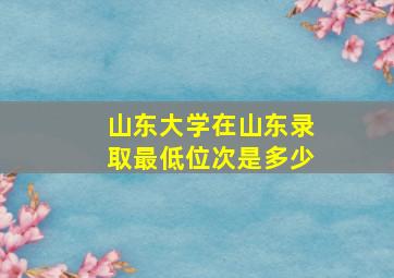 山东大学在山东录取最低位次是多少