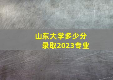 山东大学多少分录取2023专业